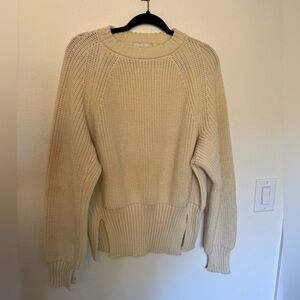 ROHE Chunky Knit Crew Neck Sweater Luxury Off White Alpaca Wool Large EU 40 EUC